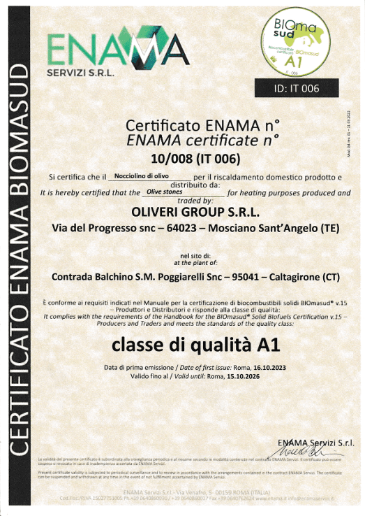 Certificato ENAMA BIOmasud A1